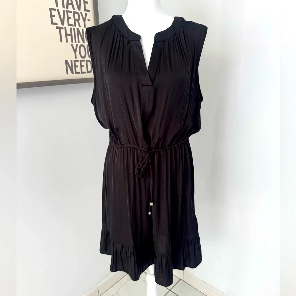 NWT Rachel Zoe Black Satin Dress Size M - Picture 1 of 5